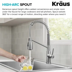Commercial Style 2-Function Single Handle Pull Down Kitchen Faucet in Spot-Free Stainless Steel