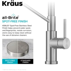 Commercial Style 2-Function Single Handle Pull Down Kitchen Faucet in Spot-Free Stainless Steel