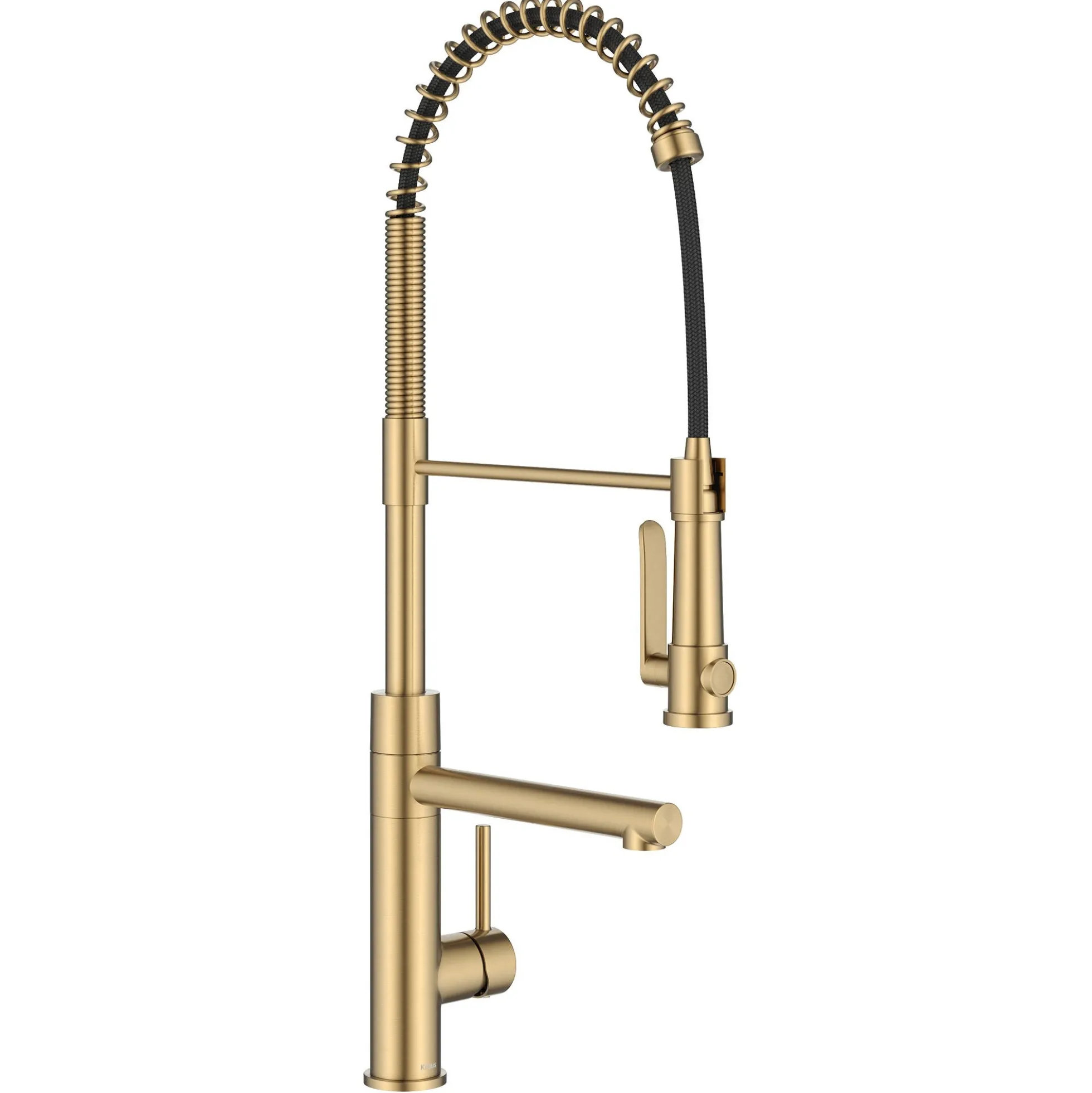 Commercial Style 2-Function Single Handle Pull Down Kitchen Faucet with Pot Filler in Spot-Free Brushed Brass