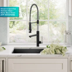 Commercial Style 2-Function Single Handle Pull Down Kitchen Faucet with Pot Filler in Spot-Free Brushed Brass
