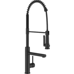 Commercial Style 2-Function Single Handle Pull Down Kitchen Faucet with Pot Filler in Matte Black