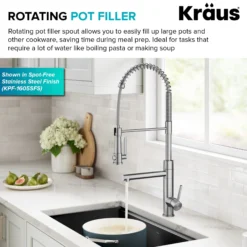 Commercial Style 2-Function Single Handle Pull Down Kitchen Faucet with Pot Filler in Matte Black