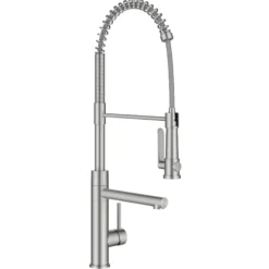 Commercial Style 2-Function Single Handle Pull Down Kitchen Faucet with Pot Filler in Spot-Free Stainless Steel