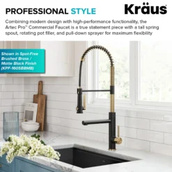 Commercial Style 2-Function Single Handle Pull Down Kitchen Faucet with Pot Filler in Spot-Free Stainless Steel