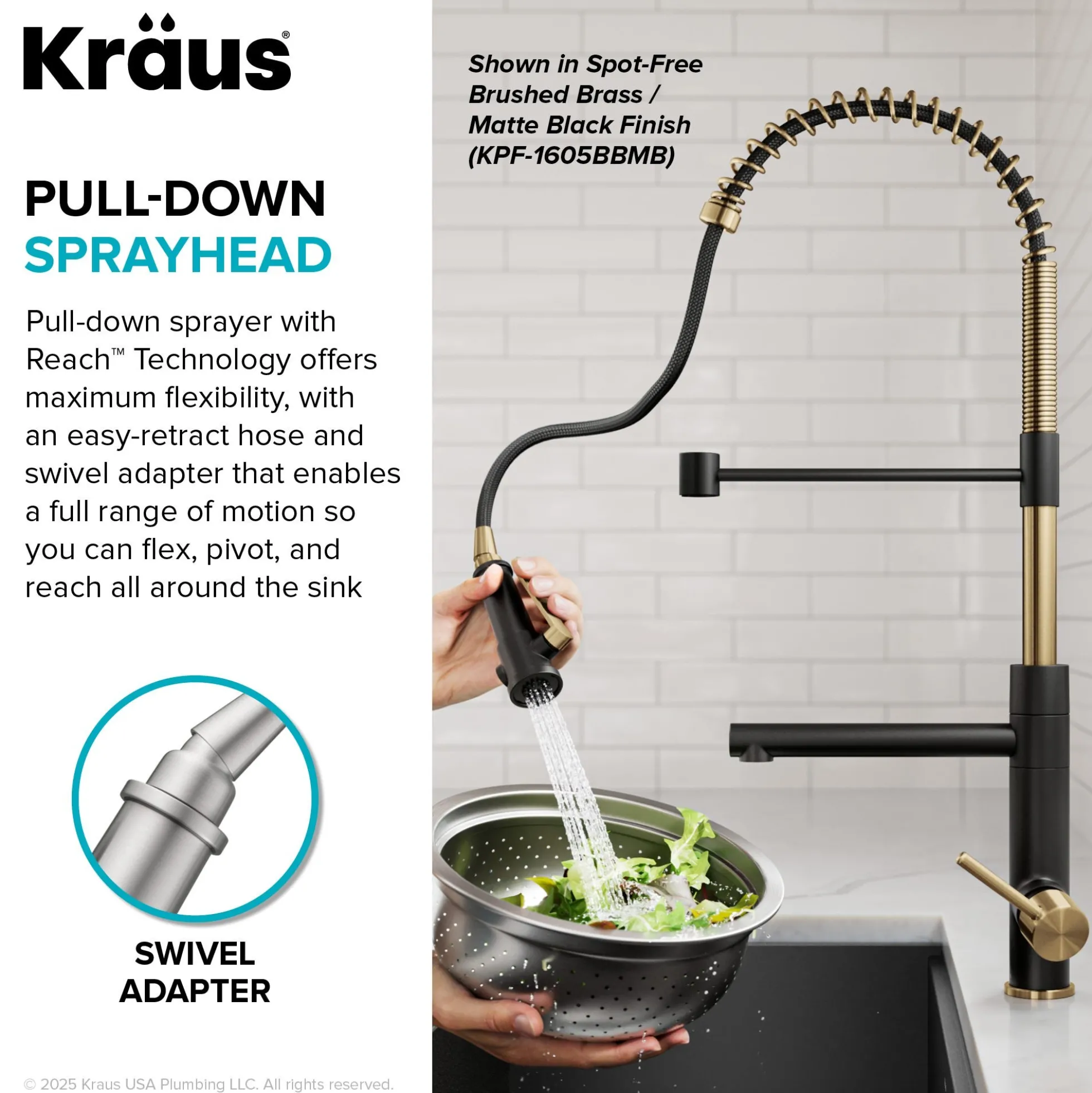 Commercial Style 2-Function Single Handle Pull Down Kitchen Faucet with Pot Filler in Spot-Free Stainless Steel