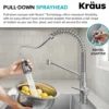 Commercial Style 2-Function Single Handle Pull Down Kitchen Faucet in Chrome