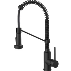 Commercial Style 2-Function Single Handle Pull Down Kitchen Faucet in Matte Black