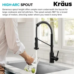 Commercial Style 2-Function Single Handle Pull Down Kitchen Faucet in Matte Black