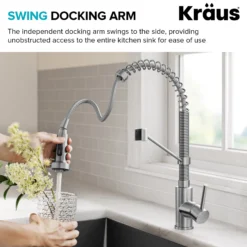 Commercial Style 2-Function Single Handle Pull Down Kitchen Faucet in Matte Black