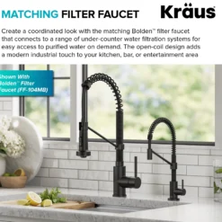 Commercial Style 2-Function Single Handle Pull Down Kitchen Faucet in Matte Black