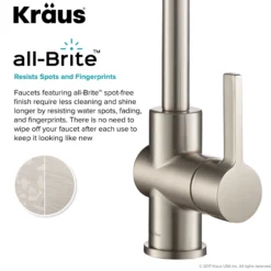 Commercial Style Kitchen Faucet with Deck Plate and Soap Dispenser in all-Brite Spot Free Stainless Steel