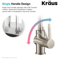 Commercial Style Kitchen Faucet with Deck Plate and Soap Dispenser in all-Brite Spot Free Stainless Steel