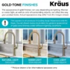 Commercial Style Kitchen Faucet with Deck Plate and Soap Dispenser in Spot Free Antique Champagne Bronze
