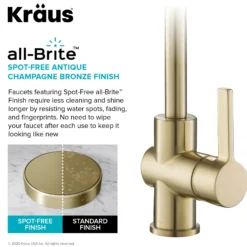 Commercial Style Kitchen Faucet with Deck Plate and Soap Dispenser in Spot Free Antique Champagne Bronze