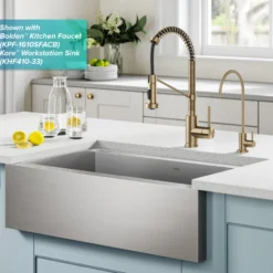 Commercial Style Kitchen Faucet and Water Filter Faucet Combo in Spot Free Antique Champagne Bronze