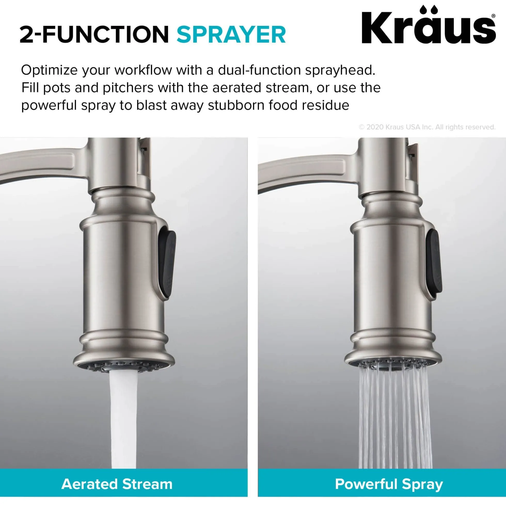 Commercial Style Pull-Down Kitchen Faucet in Spot Free Stainless Steel