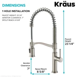 Commercial Style Pull-Down Kitchen Faucet in Spot Free Stainless Steel