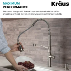 Commercial Style Pull-Down Kitchen Faucet in Spot Free Stainless Steel