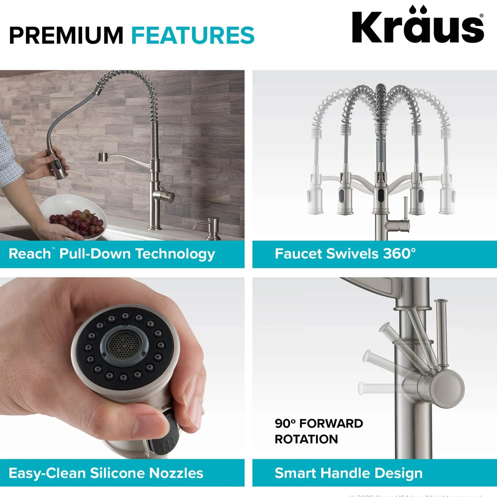 Commercial Style Pull-Down Kitchen Faucet in Spot Free Stainless Steel