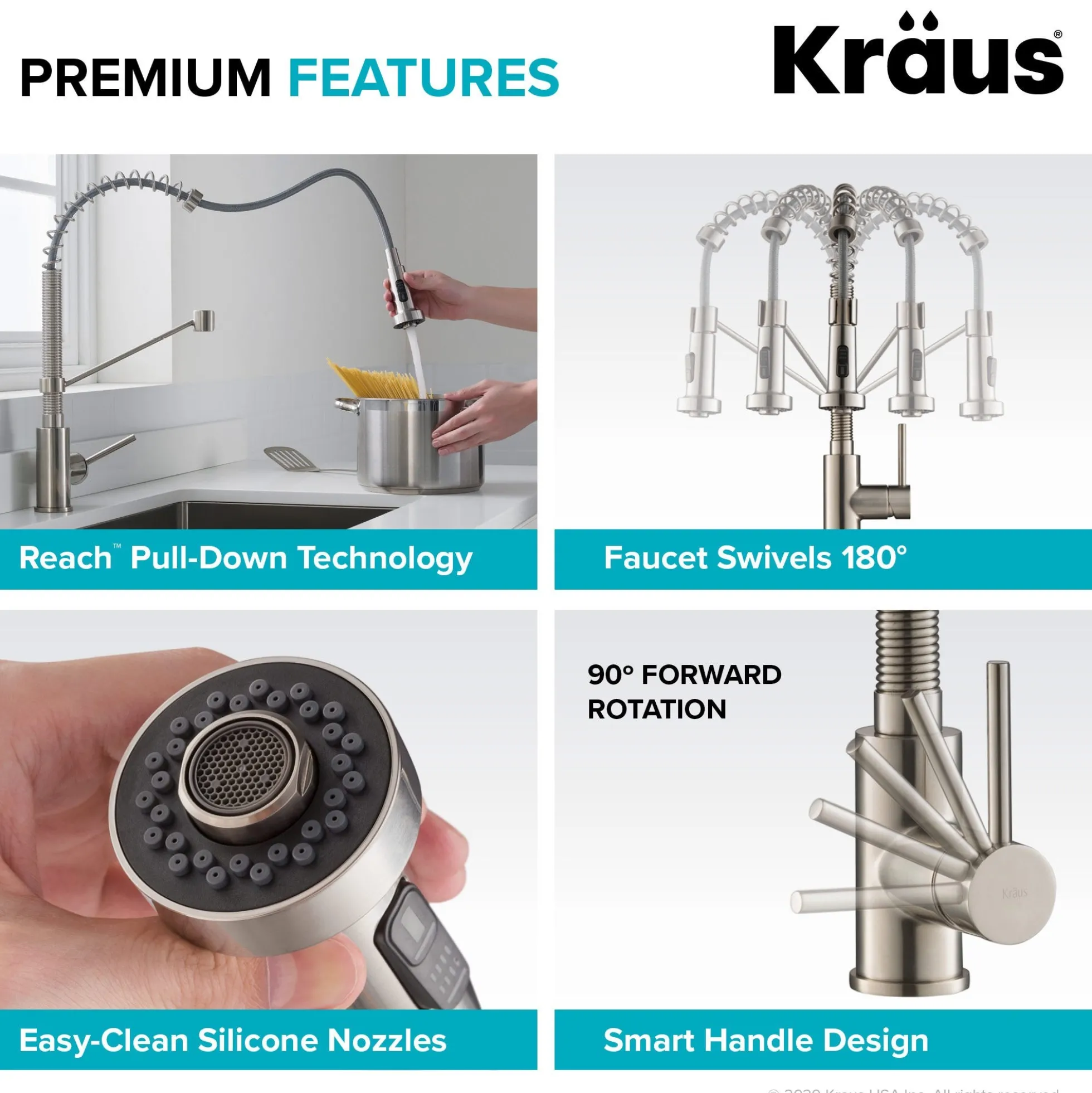 Commercial Style Pull-Down Kitchen Faucet and Water Filter Faucet Combo in Spot Free Antique Champagne Bronze