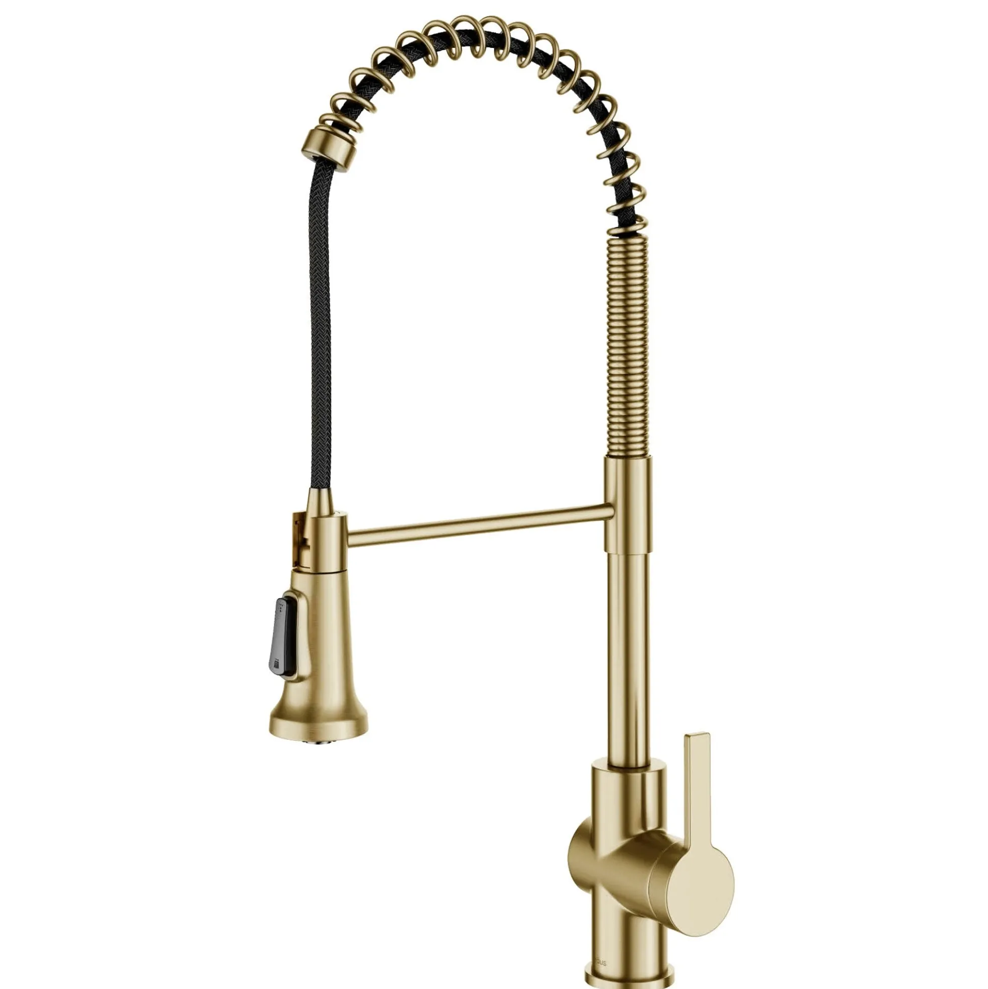 Commercial Style Pull-Down Single Handle Kitchen Faucet in Spot Free Antique Champagne Bronze