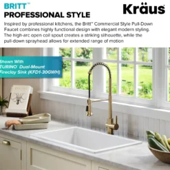 Commercial Style Pull-Down Single Handle Kitchen Faucet in Spot Free Antique Champagne Bronze