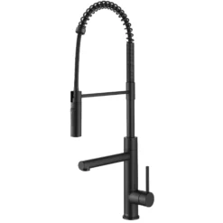 CommercialStylePull-Down Single Handle Kitchen Faucet with Pot Filler in Matte Black