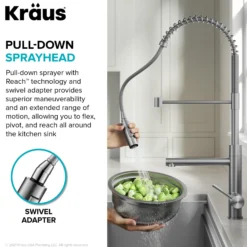 CommercialStylePull-Down Single Handle Kitchen Faucet with Pot Filler in Matte Black