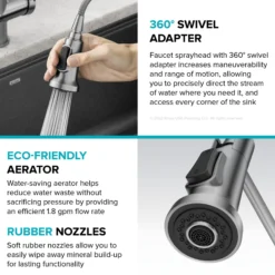 Commercial Style Pull-Down Single Handle Kitchen Faucet in Matte Black / Spot Free Black Stainless Steel