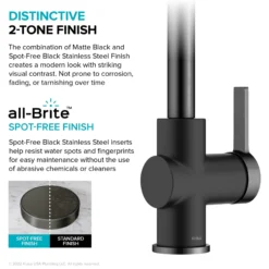 Commercial Style Pull-Down Single Handle Kitchen Faucet in Matte Black / Spot Free Black Stainless Steel