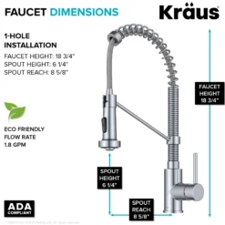 Commercial Style Pull-Down Single Handle 18