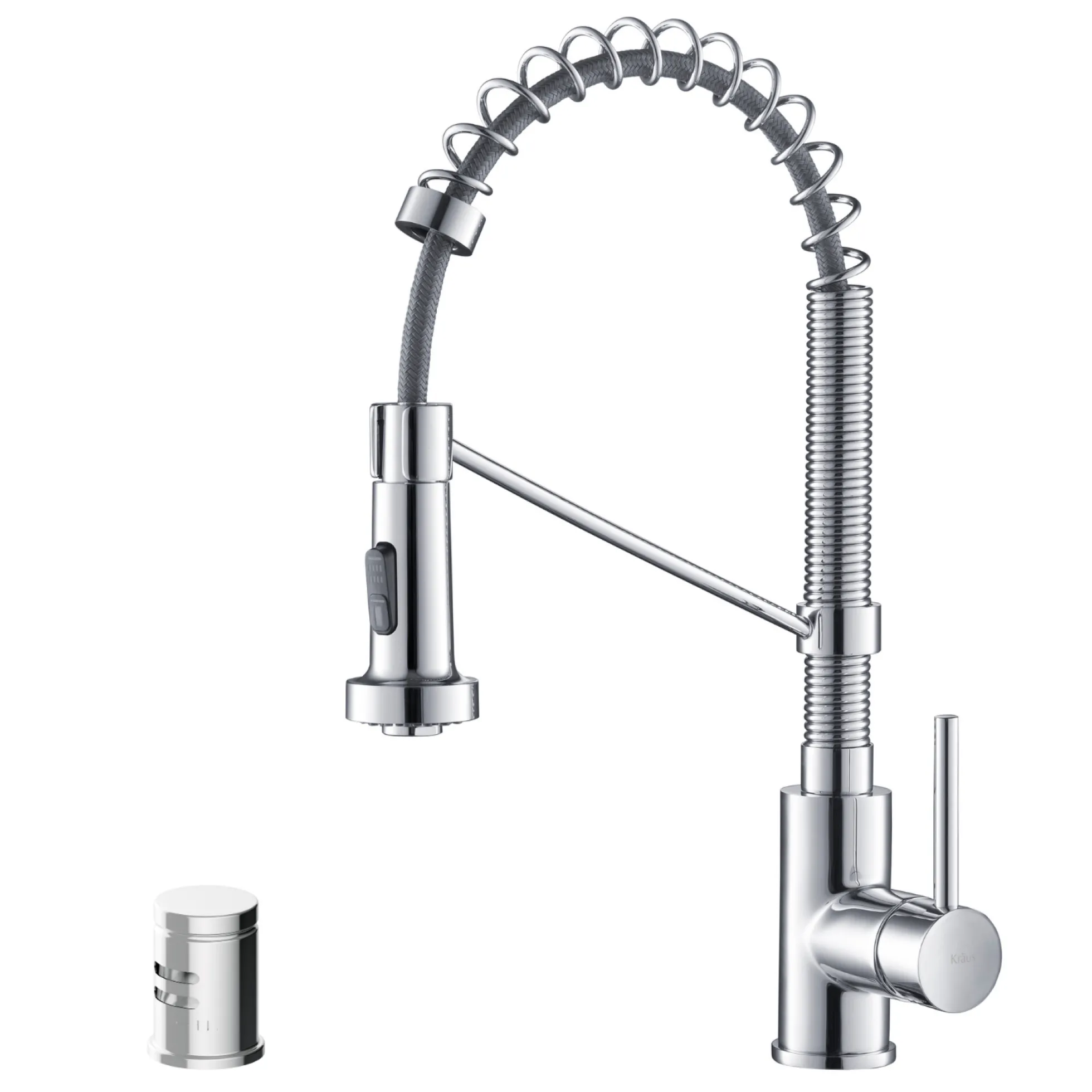 Commercial Style Pull-Down Single Handle 18" Kitchen Faucet in Chrome with Air Gap