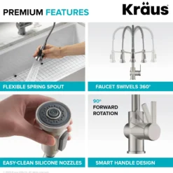Commercial Style Single Handle Pull Down Kitchen Faucet in Spot Free Stainless Steel