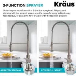 Commercial Style Single Handle Pull Down Kitchen Faucet in Spot Free Stainless Steel