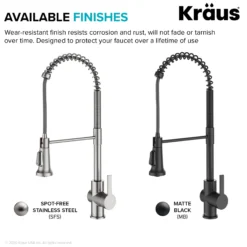 Commercial Style Single Handle Pull Down Kitchen Faucet in Spot Free Stainless Steel