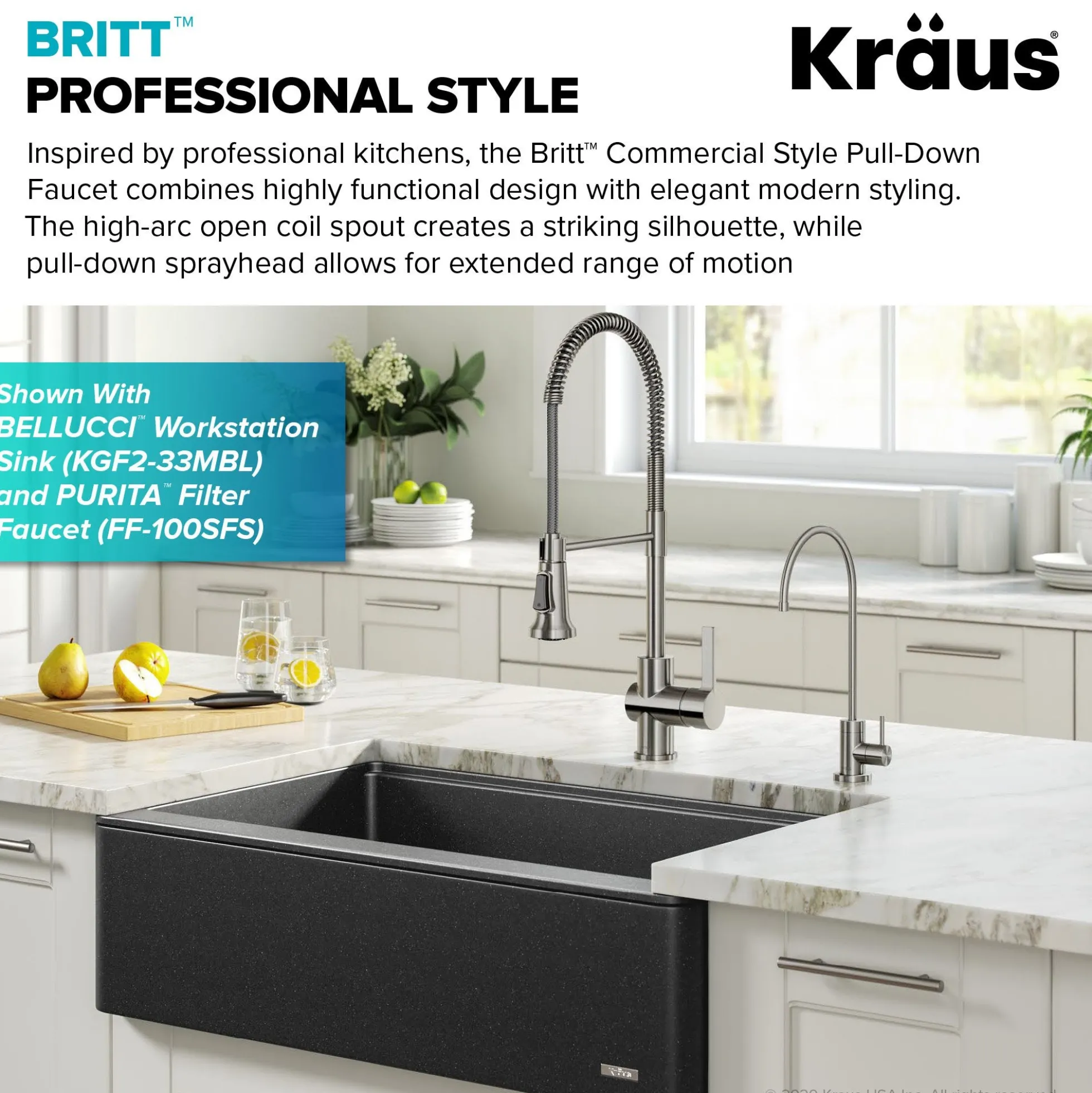 Commercial Style Single Handle Pull Down Kitchen Faucet in Spot Free Stainless Steel