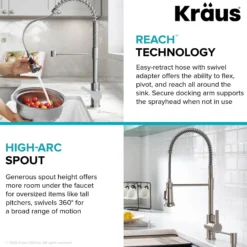 Commercial Style Single Handle Pull Down Kitchen Faucet in Spot Free Stainless Steel