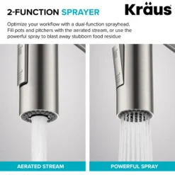 Commercial Style Single Handle Pull Down Kitchen Faucet with QuickDock Top Mount Installation Assembly in Spot Free Antique Champagne Bronze