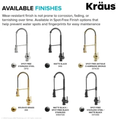 Commercial Style Single Handle Pull Down Kitchen Faucet in Spot-Free Stainless Steel/Matte Black