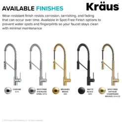 Commercial Style Single Handle Pull Down Kitchen Faucet with QuickDock Top Mount Installation Assembly in Brushed Brass