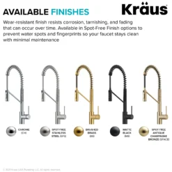 Commercial Style Single Handle Pull Down Kitchen Faucet with QuickDock Top Mount Installation Assembly in Spot Free Stainless Steel