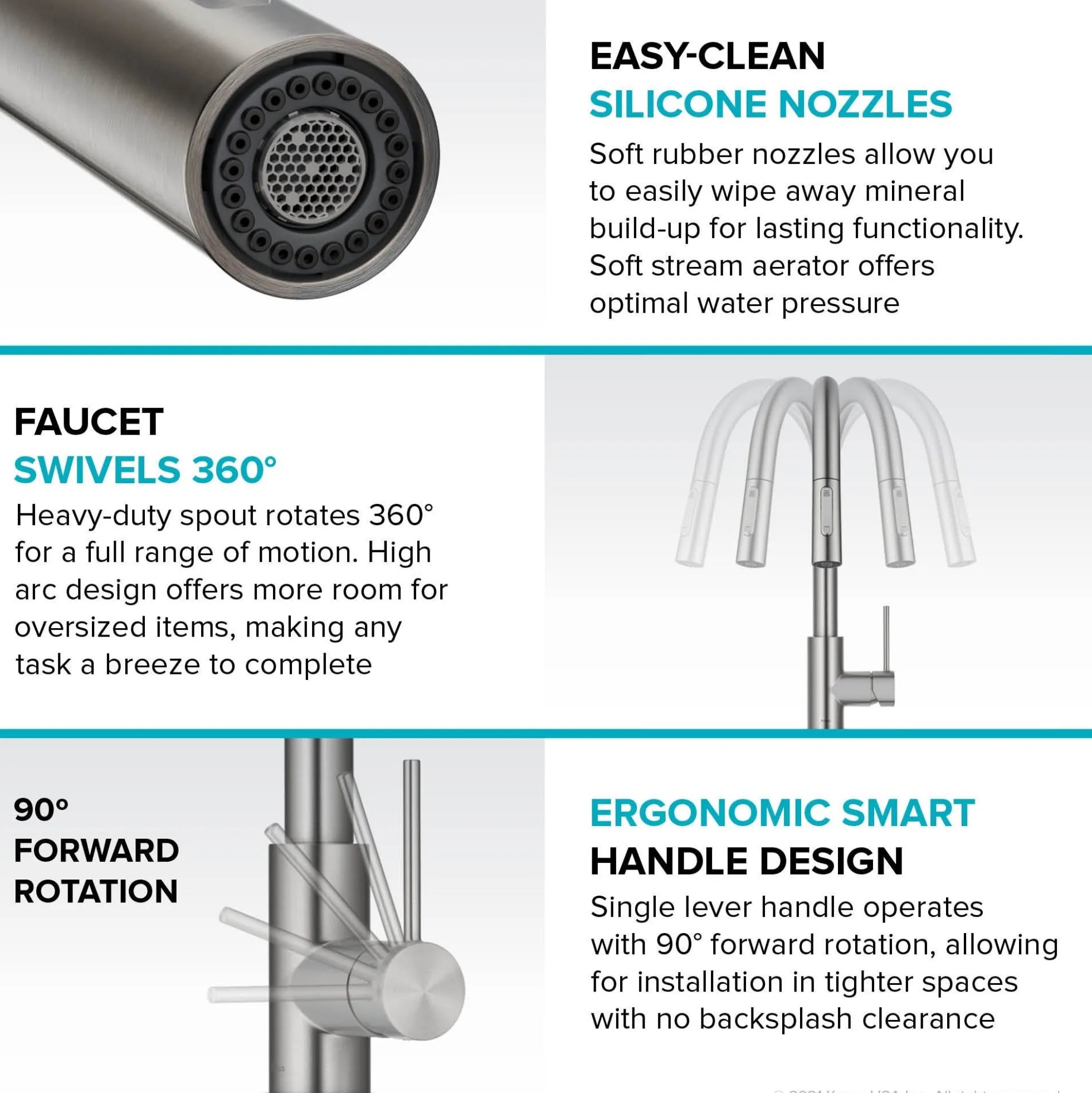 Contemporary Pull-Down Single Handle Kitchen Faucet in Matte Black