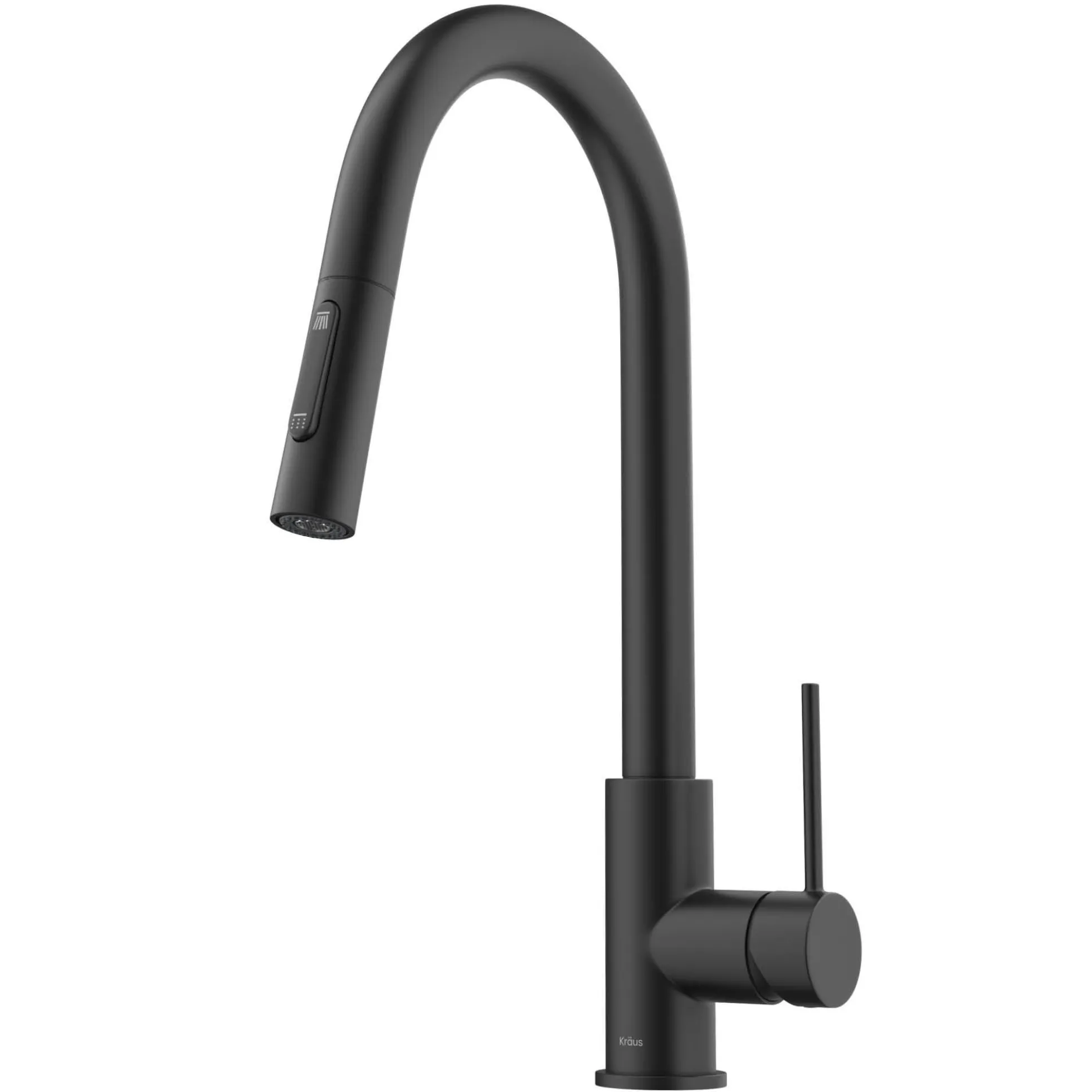 Contemporary Pull-Down Single Handle Kitchen Faucet in Matte Black