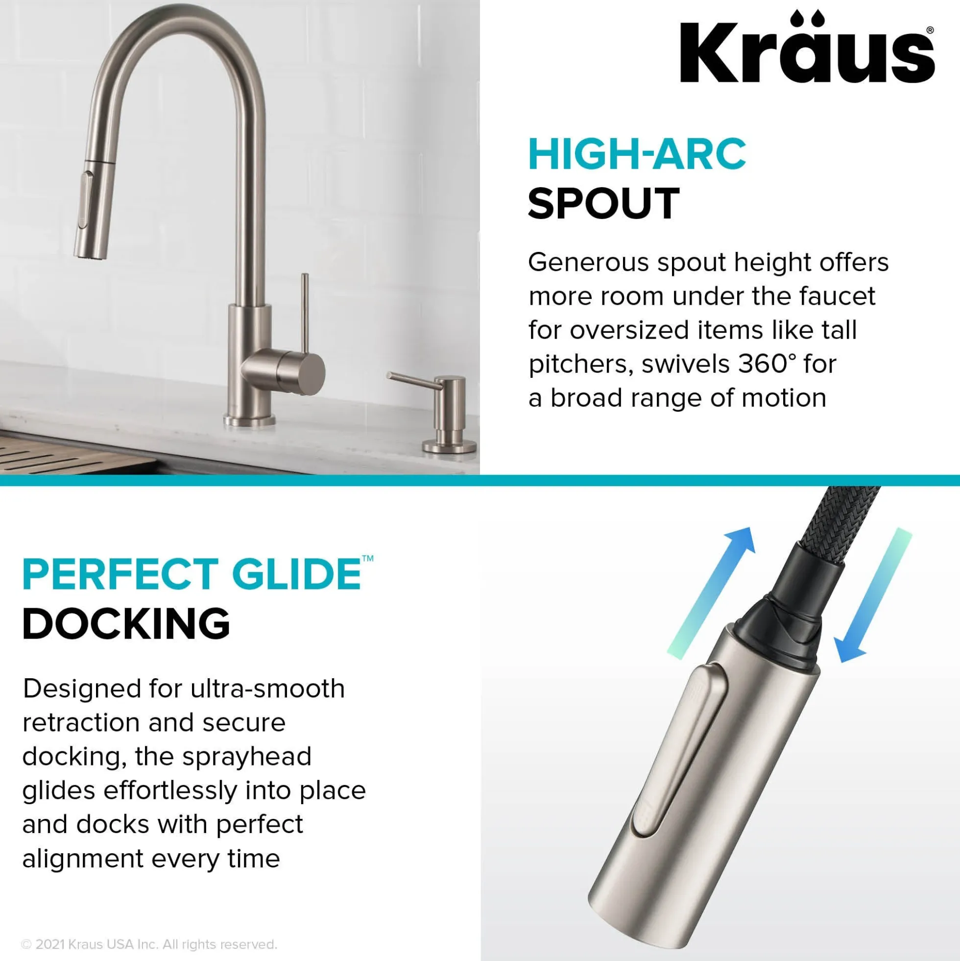 Contemporary Pull-Down Single Handle Kitchen Faucet in Matte Black
