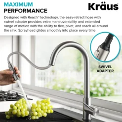 Contemporary Pull-Down Single Handle Kitchen Faucet in Chrome