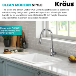 Contemporary Pull-Down Single Handle Kitchen Faucet in Chrome