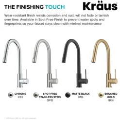 Contemporary Pull-Down Single Handle Kitchen Faucet in Chrome