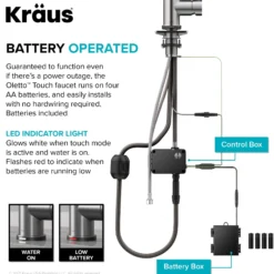 ContemporarySingle-HandleTouch KitchenSink Faucet with Pull Down Sprayer inMatte Black