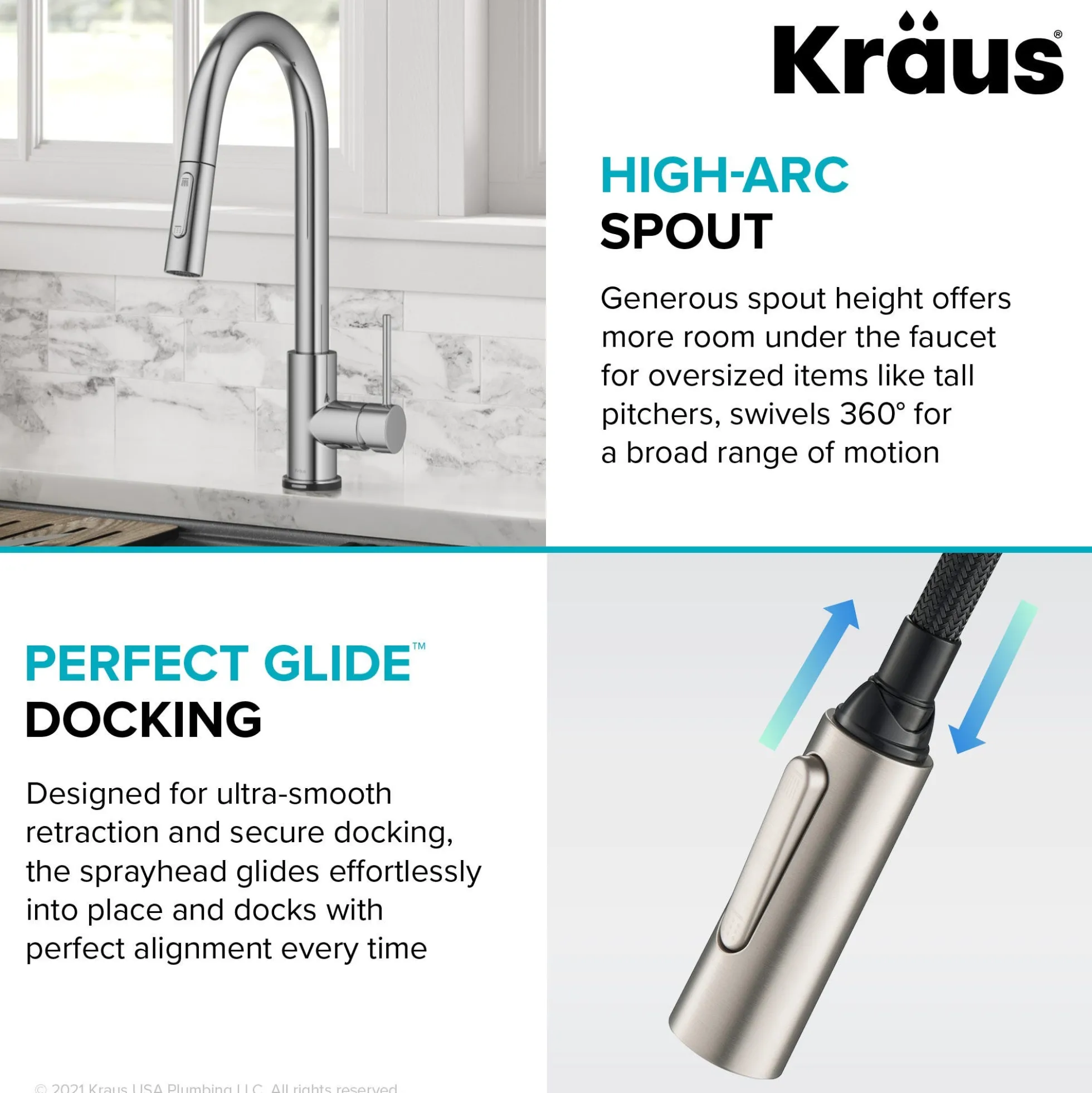ContemporarySingle-HandleTouch KitchenSink Faucet with Pull Down Sprayerin Chrome