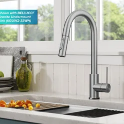 Contemporary Single-HandleTouch KitchenSink Faucet with Pull Down Sprayer in Spot Free Stainless Steel